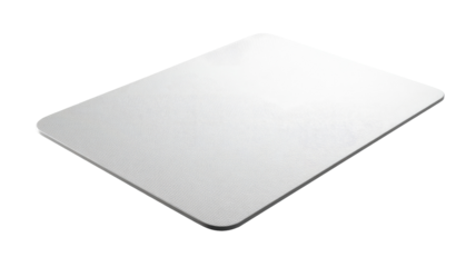 Rectangular, smooth, white surface.  A simple, flat, blank object, likely a cutting board or mat.  Appears slightly textured