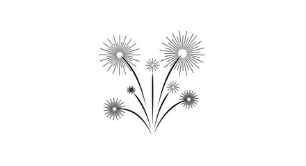 Obraz premium Fireworks Burst Line Art Graphic