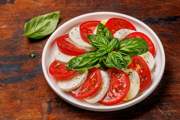 A vibrant and appetizing display of Caprese antipasti