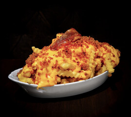 Batata frita com cheddar e bacon    