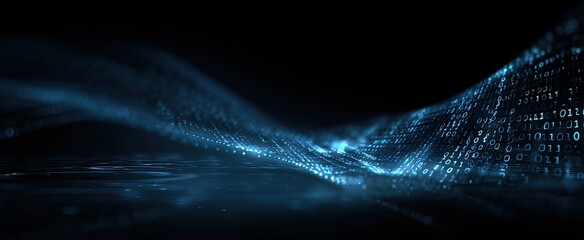 Abstract digital wave of binary code (2)