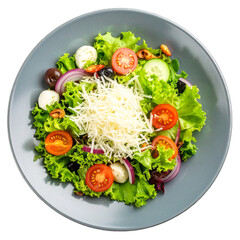 Fresh Salad on Plate, isolated on transparent background