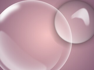 Abstract pink background with a clean 3D glass sphere, illustrated with light and shadow for a modern design