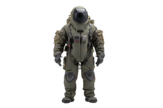 Advanced Bomb Suit EOD Technician on Transparent Background