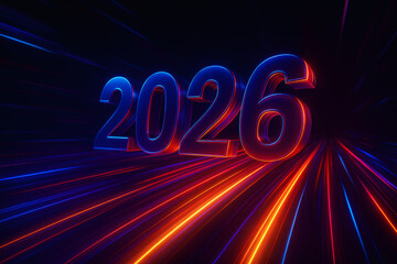 2026 | New Year 2026 | 3d 2026 | New Year greetings 2026 | Year 2026 neon colorful 3d | Happy New Year 2026
