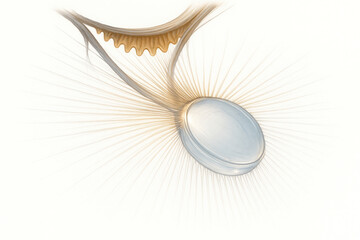 Eye lens and Ciliary Body Illustration, Vision and Anatomy Detailed Drawing, Medical Illustration [Illustration, 147 characters]