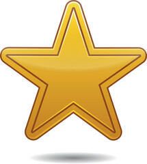 Gold star. Golden Christmas star isolated on white background. Nice illustration of a 3d look Gold star on white background. Star vector collection.