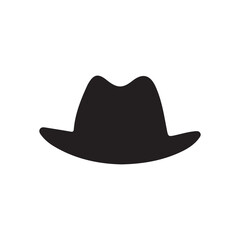 Felt hat silhouette vector flat illustration design on white background