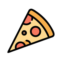 Pizza slice icon for restaurant and cafe logo design