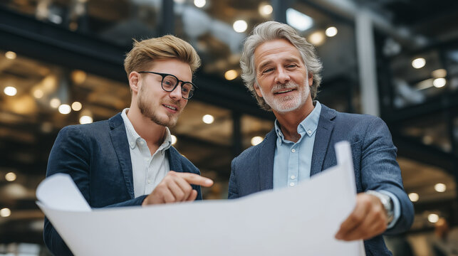 Collaboration Between Young and Senior Architects in Open Workspace