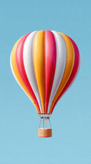 Obraz premium Colorful hot air balloon balloon sky basket vertical composition pastel background