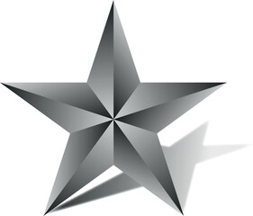 Black and White star. Golden Christmas star isolated on white background. Nice illustration of a 3d look Black and White star on white background. Star vector collection.