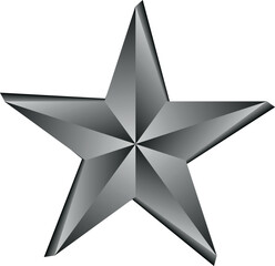Black and White star. Golden Christmas star isolated on white background. Nice illustration of a 3d look Black and White star on white background. Star vector collection.