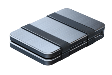 Sleek, metallic portable device case with straps