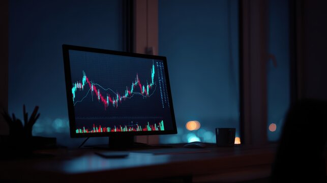 Day Trader Working on Stock Crypto Market Charts