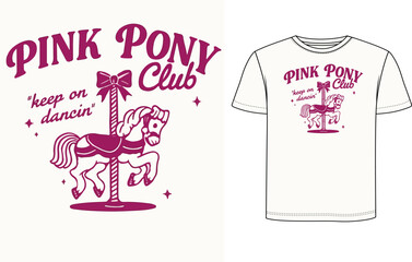 Pink pony T Shirt Design
