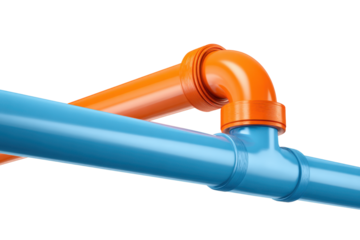 Blue and Orange Air Line Piping on Transparent Background