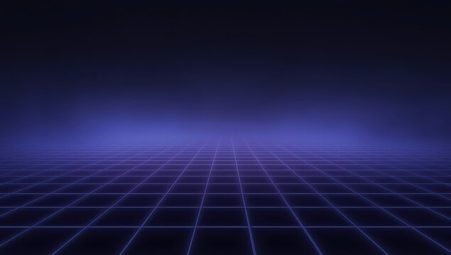 Abstract futuristic grid background with glowing lines and geometric pattern, perfect for technology and design concepts, showcasing a modern and digital space