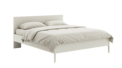 Contemporary bed with duvet and pillows for restful nights sleep