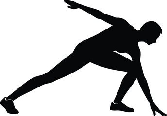 Athlete in starting position ready to run