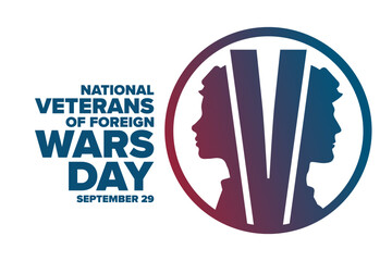 National Veterans Of Foreign Wars Day. VFW. September 29. Holiday concept. Template for background, banner, card, poster with text. Vector EPS10 illustration.