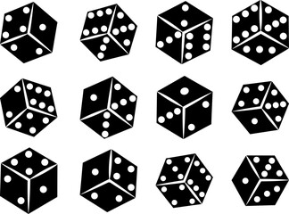 Dice Eps, Vector Images Black and White