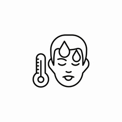 fever symptom icon sign vector