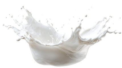 Milk splash isolated on transparent background