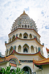 Kek lok si temple pagoda reaching for the sky in penang, malaysia