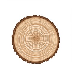 Fototapeta premium Wood Tree Rings Cross Section Log with Brown Bark and Concentric Pattern