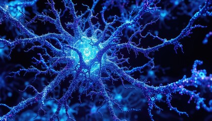 Abstract depiction of a neural network, with luminous connections representing pathways of data and information flow