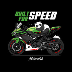 Black Green Sports Motorcycle Motorsport Motorbike Illustration
