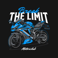 Blue Sports Motorcycle Motorsport Motorbike Illustration