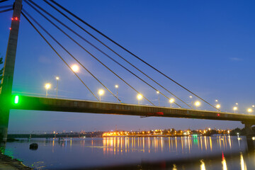 bridge over Dnipro river in Kyiv Ukraine