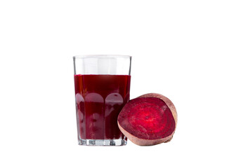 glass of beetroot juice isolate on white background