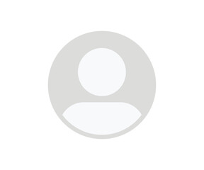 Profile default avatar icon. User account in circle symbol vector design and illustration on white background. 