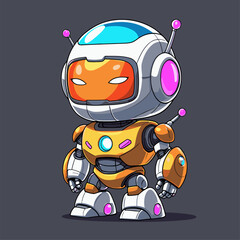vector of cute robot characters in games