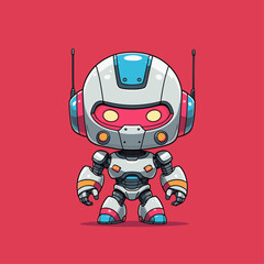 vector of cute robot characters in games
