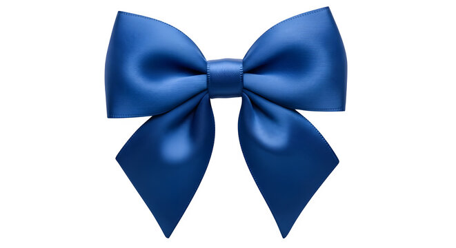 Vibrant blue satin bow pookie isolated on transparent background