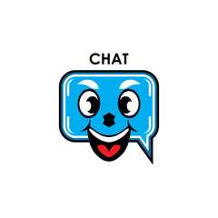 logo design for talk message with cute icon