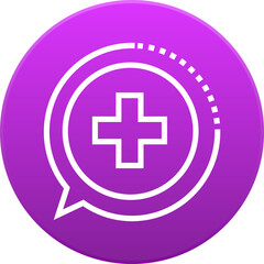 Emergency department health care medical cross chat bubble vector icon for healthcare and medical communication vector