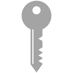 gray silhouette key icon