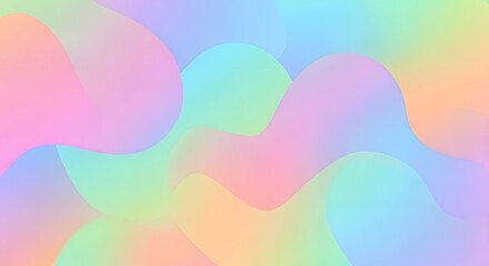 Fototapeta premium Photo of soft pastel gradient waves flowing in a gentle, abstract pattern