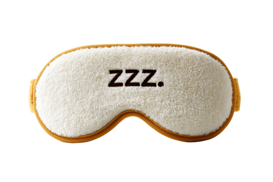 Sleep mask with zzz symbol perfect for relaxation and restful nights at home or while traveling isolated on a white or transparent background 