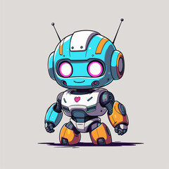 vector of cute robot characters in games