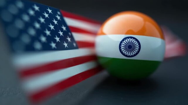 A ball with the flags of America and the United States, ideal for patriotic events or displays