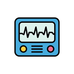 Heart Monitor Icon &ndash; Cartoon ECG Machine for Medical Diagnostics and Cardiac Health