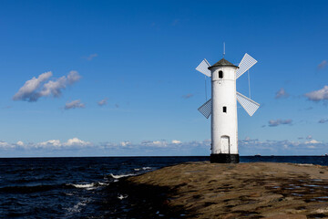 Świnoujście, Bałtyk, morze, Stawa Młyny, wiatrak, latarnia, © Estera