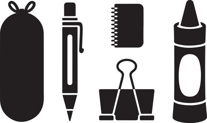 Back to School Essentials: A Collection of Stationery Icons for Students and Teachers