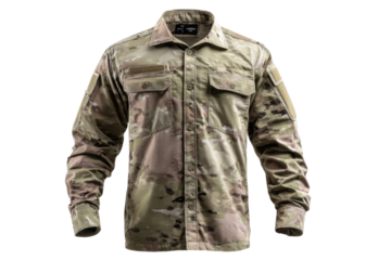 Multicam Army Combat Shirt on Transparent Background